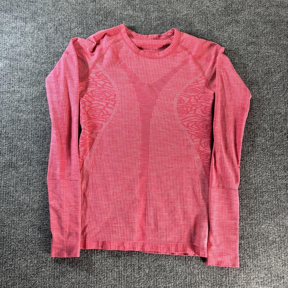Lululemon Shirt Womens Small Pink Swiftly Tech Long Sleeve Seamless Top